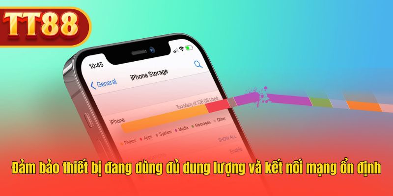 Tránh lỗi tải chậm bằng cách kiểm tra kết nối và không gian lưu trữ trước